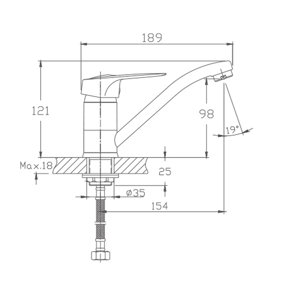 4536-2HB Смеситель Кухня HAIBA шар. d-35 с гайкой хром
