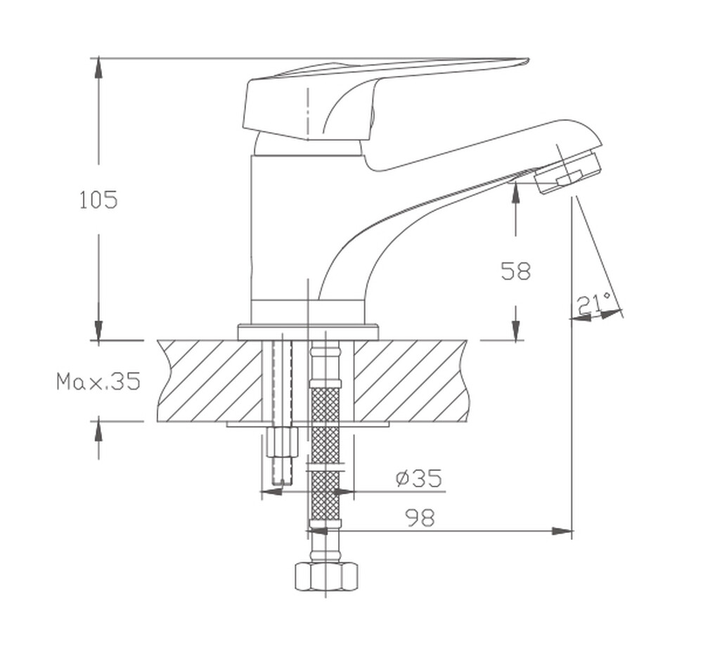 1037HB Смеситель Тюльпан HAIBA шар. d-35 хром