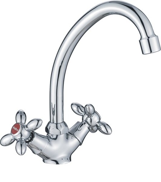 4927HB Смеситель Кухня HAIBA 1/2 м/к крест с гайкой хром