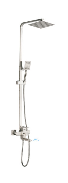 24803HB Душевая система HAIBA шар. d-35 с верхним душем, смесителем и ручной лейкой нержавейка