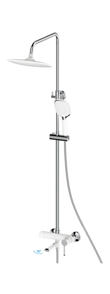 24805-8HB Душевая система HAIBA шар. d-35 излив является переключателем на лейку, белый/хром