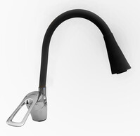 Смеситель Кухня Lemen D40 боковой (LB 91477 Е8) хром, черный гибкий излив с лейкой-аэратором,гайка,цинк