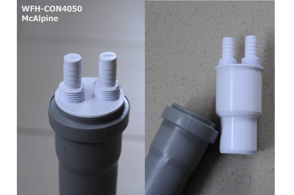 Адаптер для подключения слива с 2-я отводами вых.- 40/50 McALPINE WFH-CON4050