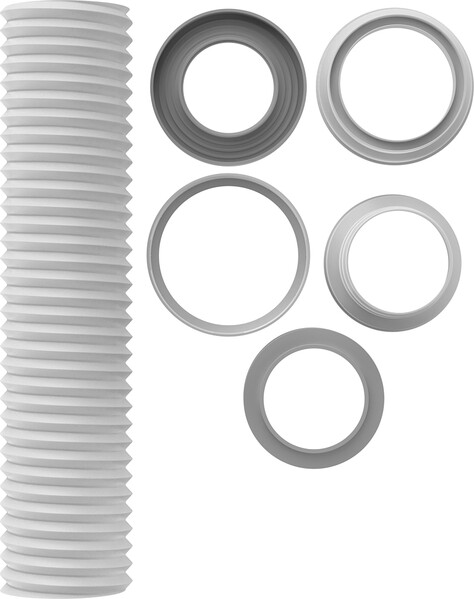 T928-18-MR Удлинитель гибкий для унитаза армированный Aquant 280-560 мм