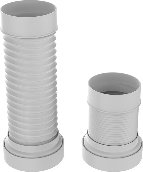 T911-27-MR Удлинитель гибкий для унитаза армированный с фановым выпуском Aquant 110мм, 200-340 мм