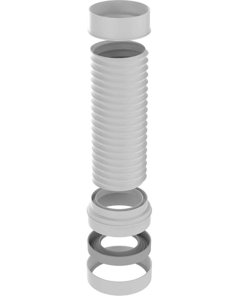 T911-27-MR Удлинитель гибкий для унитаза армированный с фановым выпуском Aquant 110мм, 200-340 мм