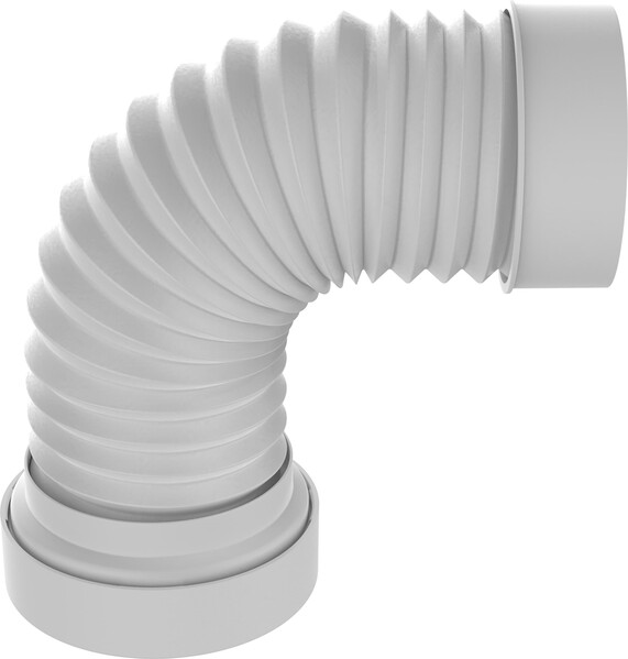 T911-27-MR Удлинитель гибкий для унитаза армированный с фановым выпуском Aquant 110мм, 200-340 мм