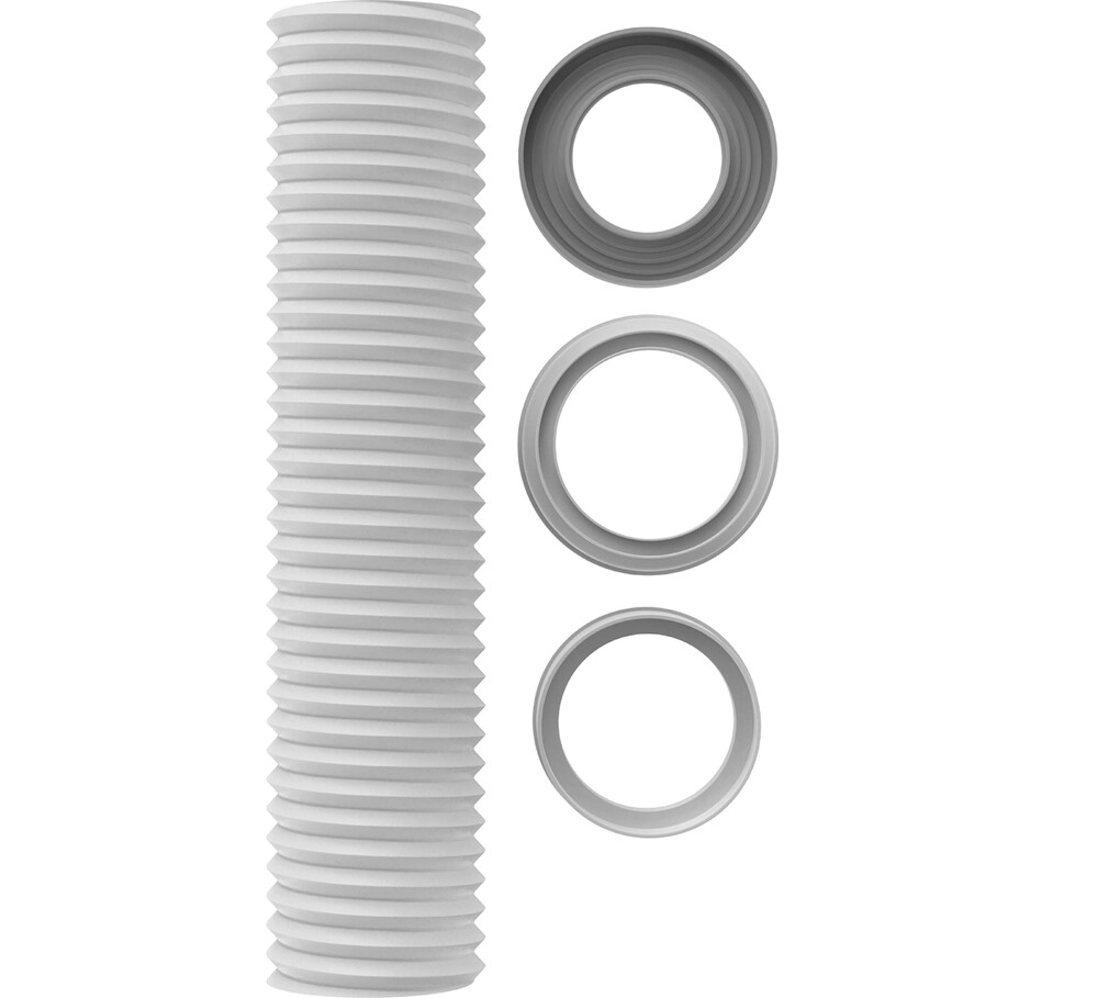 T921-18-MR Удлинитель гибкий для унитаза армированный с фановым выпуском Aquant 110мм, 260-540 мм