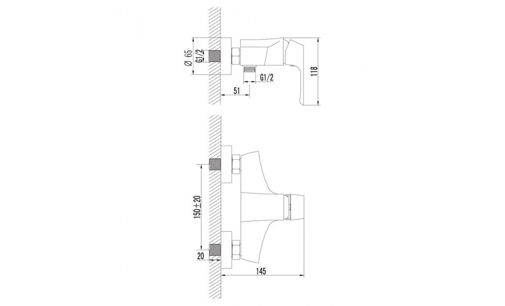 LM4503C Unit Смеситель для душа, с аксессуарами, хром LEMARK