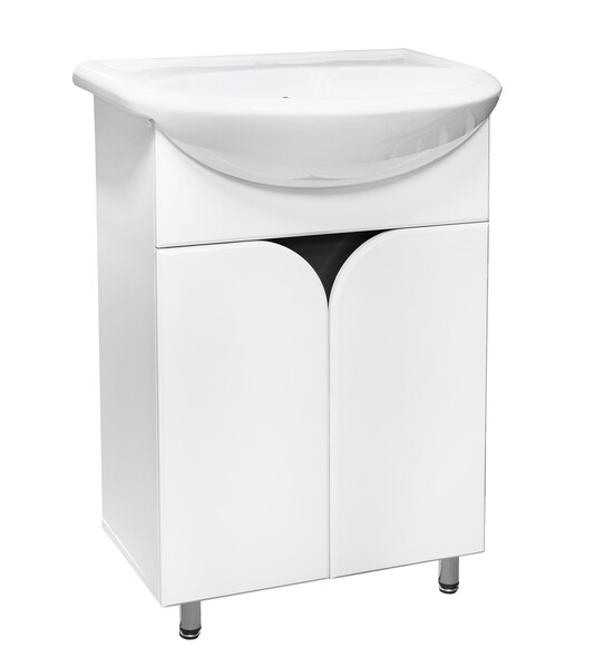 Подстолье SANTREK HOME "Сура-55" (Белый) 2 двери под умывальник "Уют-55" 495х800х296  