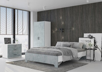 Victor Шкаф 2-х створчатый белый/бетон (3 места)