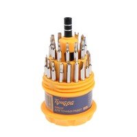 Набор для точных работ ТУНДРА, CrV, держатель с битами, в кейсе, 31 предмет  7644098