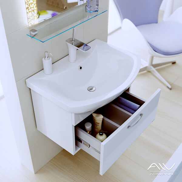 Тумба "ALTA - 60" подвесная под рак. Элеганс - 60" Белый, краска Alavann