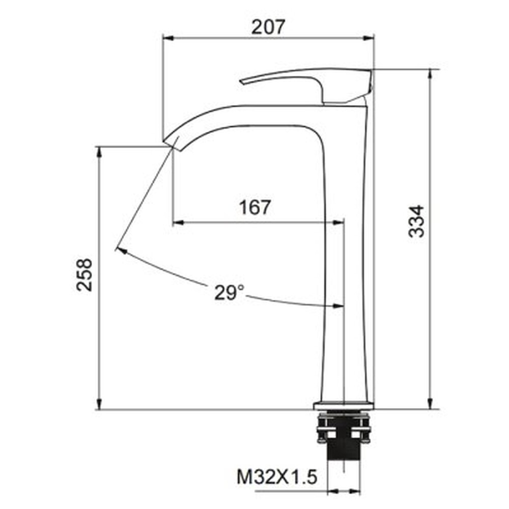 G1007-89 Смеситель Тюльпан GAPPO Высокий,.шар.d-35 (оружейная сталь)
