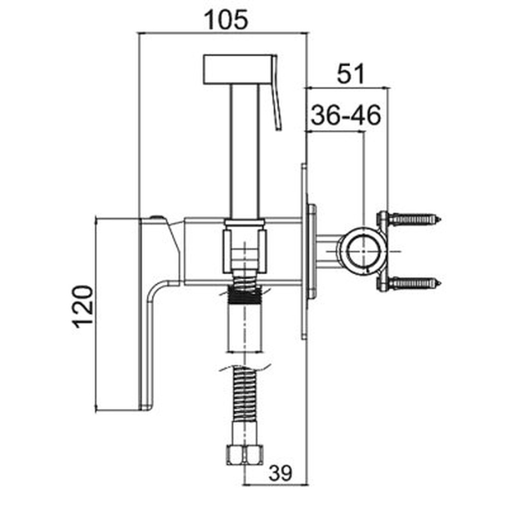G7217-9 Гигиенический душ GAPPO встраиваемый (оружейная сталь)