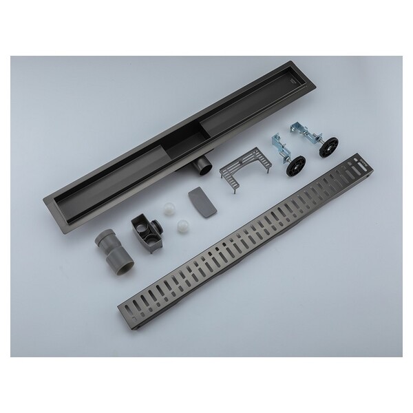 G87007-39 Трап-лоток GAPPO нерж 70*700мм (горизонтальный выпуск,ф40) (оруж сталь)  сухой затвор и гидрозатвор