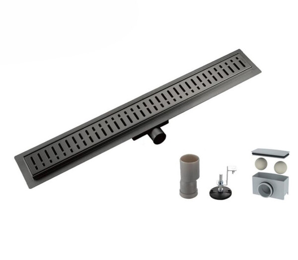 G87007-39 Трап-лоток GAPPO нерж 70*700мм (горизонтальный выпуск,ф40) (оруж сталь)  сухой затвор и гидрозатвор