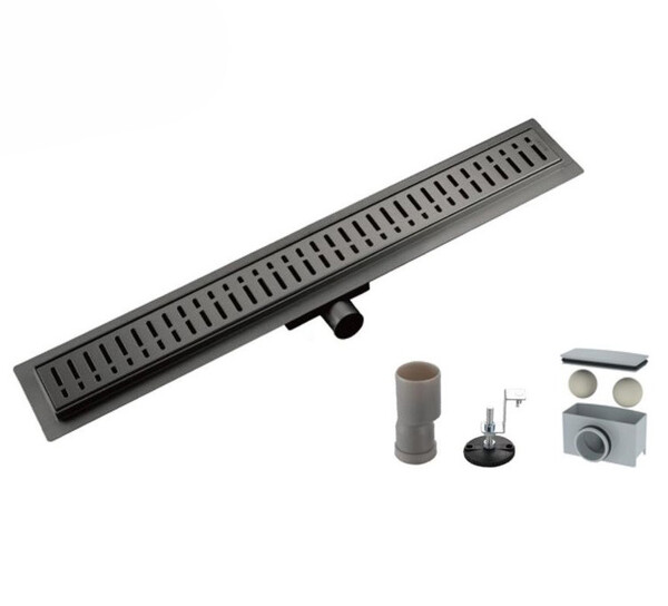 G88007-39 Трап-лоток GAPPO нерж 70*800мм (горизонтальный выпуск,ф40) (оруж сталь)  сухой затвор и гидрозатвор