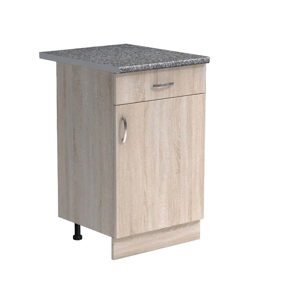 Рабочий стол 40 цвет Дуб сонома (1 ящик) столешница Гранит SANTREK HOME (ЛДСП)