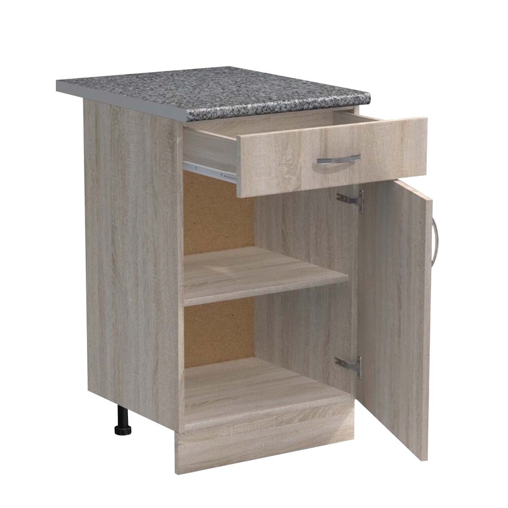 Рабочий стол 50 цвет Дуб сонома (1 ящик) столешница Гранит SANTREK HOME (ЛДСП)