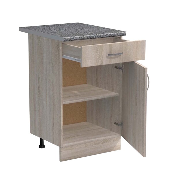 Рабочий стол 50 цвет Дуб сонома (1 ящик) столешница Гранит SANTREK HOME (ЛДСП)