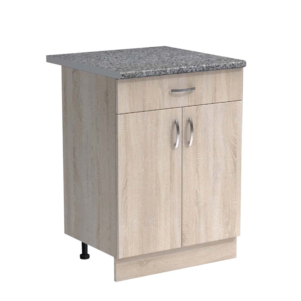 Рабочий стол 60 цвет Дуб сонома (1 ящик) столешница Гранит SANTREK HOME (ЛДСП)