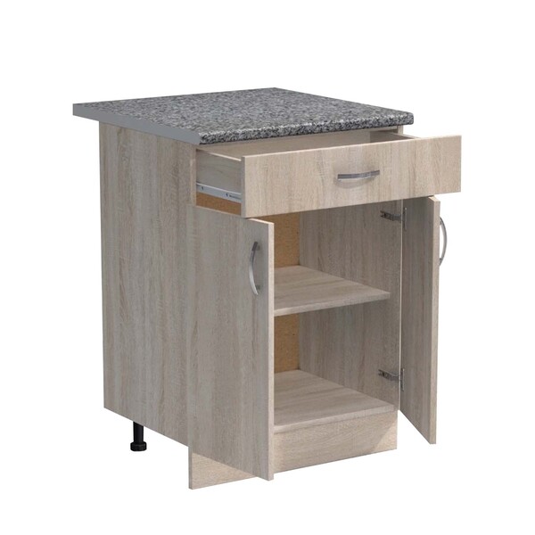 Рабочий стол 60 цвет Дуб сонома (1 ящик) столешница Гранит SANTREK HOME (ЛДСП)