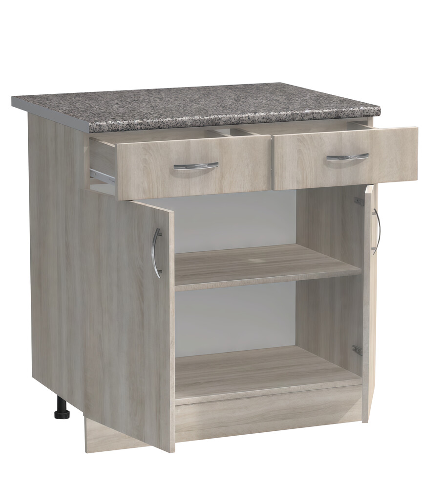 Рабочий стол 80 цвет Дуб сонома (2 ящика) столешница Гранит SANTREK HOME (ЛДСП)