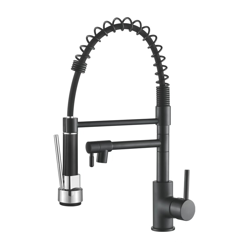 4799В Смеситель Кухня LEDEME Многофункциональный, на гайке (черный) без подключения фильтр для воды