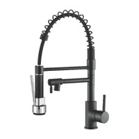 4799В Смеситель Кухня LEDEME Многофункциональный, на гайке (черный) без подключения фильтр для воды