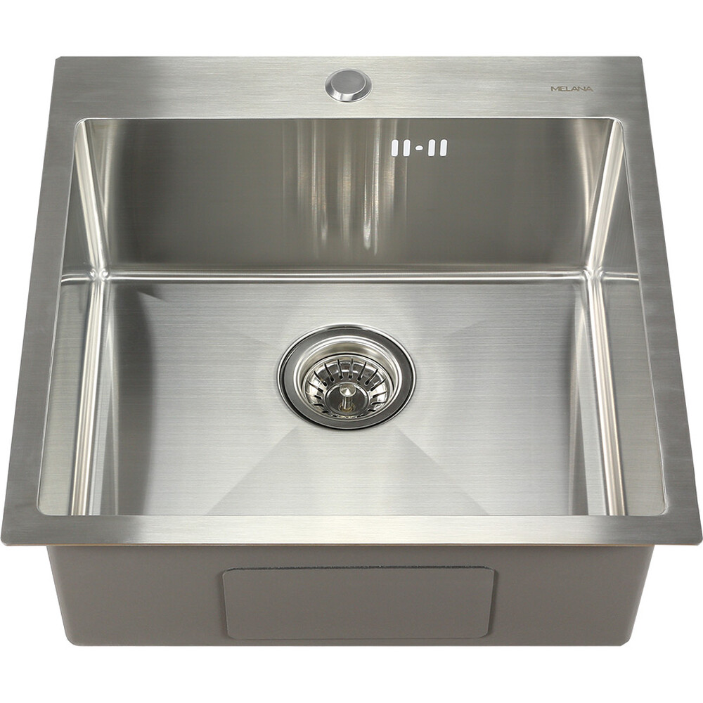 Мойка нерж врезная 500х500х200 т 3,0 САТИН R5050HК (+ сифон )  AISI 304 MLN   БЕЗ КОЛЛАНДЕРА