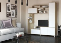 Гостиная "Мальта" (Дуб Крафт Золотой/Белый) 2000х2000х430