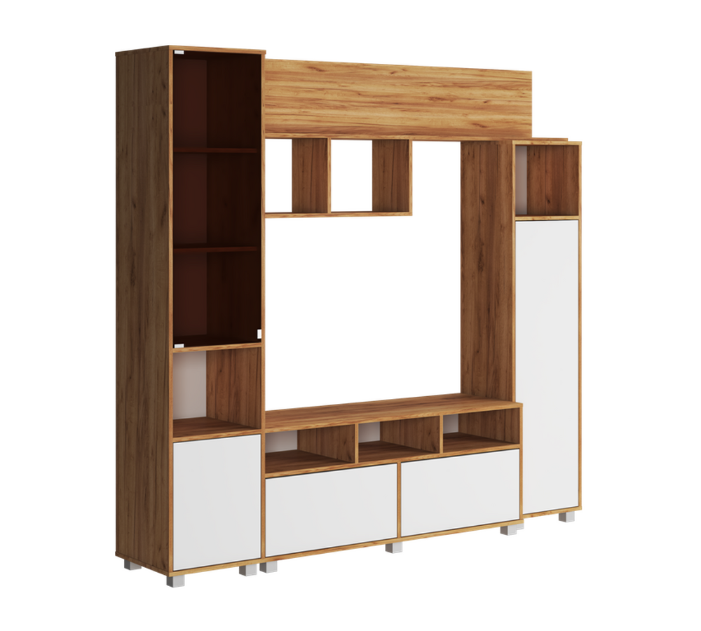 Гостиная "Софи" (Дуб Крафт Золотой/Белый) 2100х1900х430