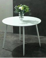 Стол "МАРС" 100 см Белый Жемчуг (опоры белые матовые)