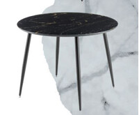 Стол "МАРС" 100 см Чёрный Мрамор (опоры чёрные матовые)