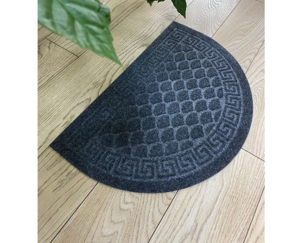 Коврик придверный влаговпитывающий "ЧЕШУЙКИ" полукруг 40*60 серый