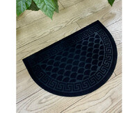 Коврик придверный влаговпитывающий "ЧЕШУЙКИ" полукруг 40*60 чёрный
