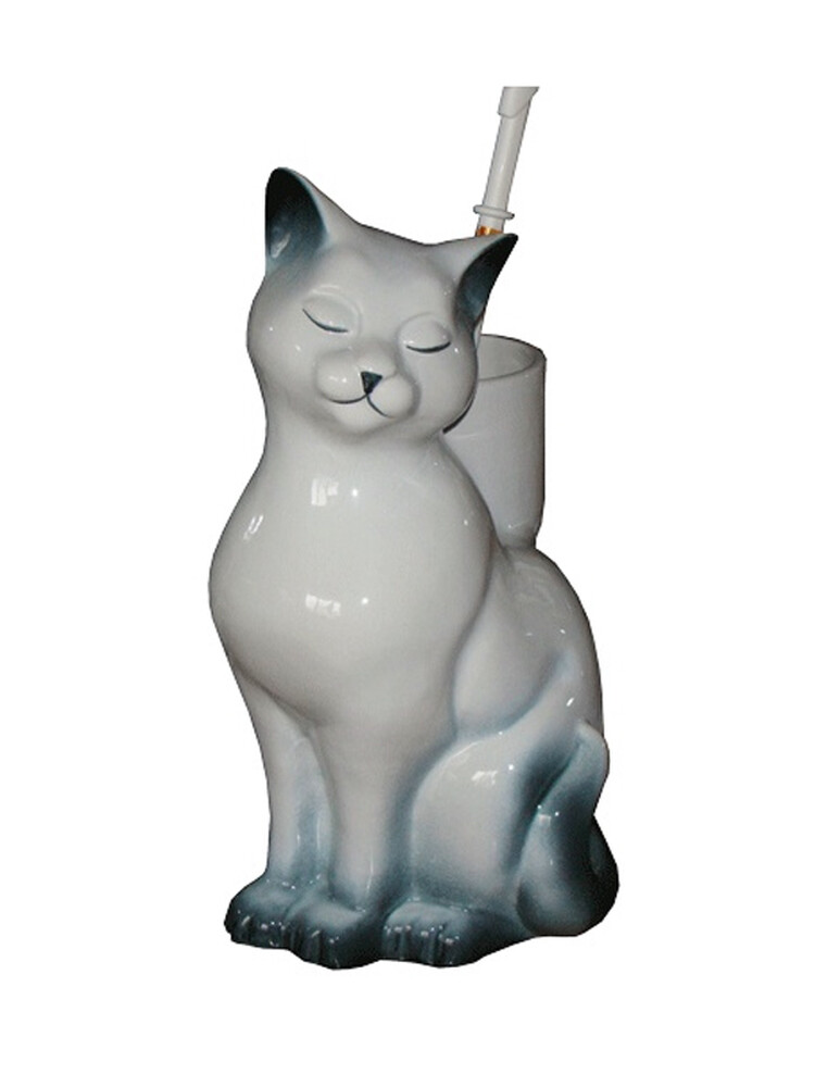 Подставка под ёрш (+ ершик) "Кошка" серая (сиамская)