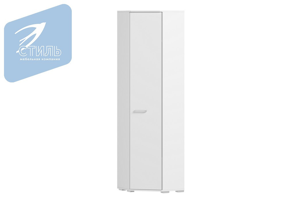 Домино А Шкаф угловой Корпус - Белый (Гладкий)  Фасад ЛДСП - Белый (Гладкий) (3 места) ОД952