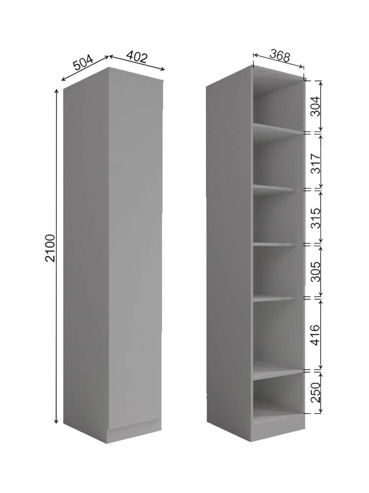 МС Мори Шкаф МШ 400.1/400 Графит (2 места)