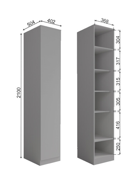 МС Мори Шкаф МШ 400.1/400 Графит (2 места)