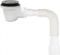 V455-40-MR Сифон для душевого поддона 1 1/2"х50 мм с гибкой трубой 40х40/50, клик-клак, h 65мм