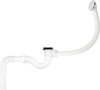 V682-18-MR Сифон для ванны 1 1/2х40 с выпуском и переливом Aquant клик-клак утаплив. грибок мет., с гибкой трубой 40х40/50 автомат