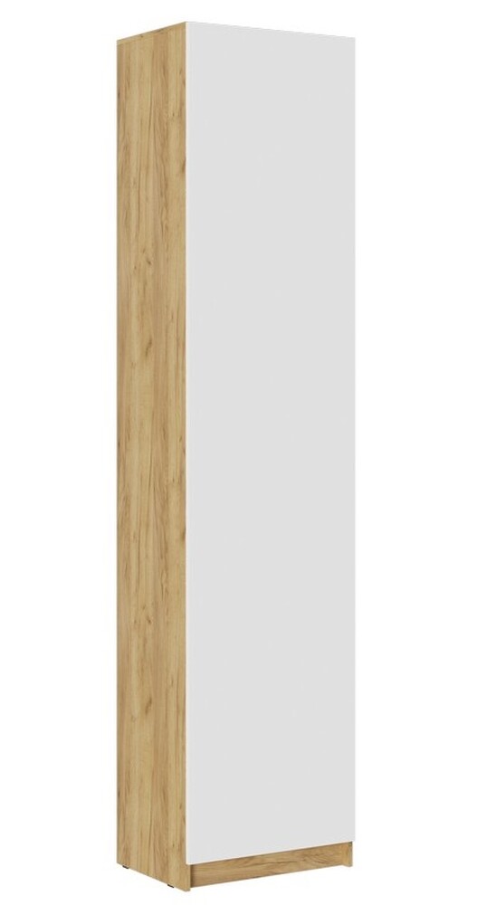 БОСТОН ШК-003 Шкаф 1-ств. МДФ (Комплект) Корпус - Дуб Крафт золотой  Фасад МДФ - глянцевая Белый (2 места) УЖ927 КАТЕГОРИЯ А