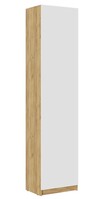 БОСТОН ШК-003 Шкаф 1-ств. МДФ (Комплект) Корпус - Дуб Крафт золотой  Фасад МДФ - глянцевая Белый (2 места) УЖ927 КАТЕГОРИЯ А