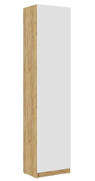 БОСТОН ШК-003 Шкаф 1-ств. МДФ (Комплект) Корпус - Дуб Крафт золотой  Фасад МДФ - глянцевая Белый (2 места) УЖ927 КАТЕГОРИЯ А