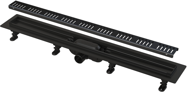 Водоотводящий желоб ALCAPLAST с решеткой из нерж. APZ10BLACK-550M ЧЕРНЫЙ (AG101101550) Чехия