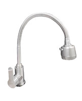 Смеситель кухня Lemen D35 (нержавейка, гибкий излив,гайка) G99303 