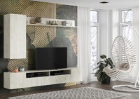 СОЛО-16 Стенка ЛДСП ( Комплект ) Корпус - Дуб Крафт белый  Фасад ЛДСП - Дуб Крафт белый (3 места) ТК209 КАТЕГОРИЯ А