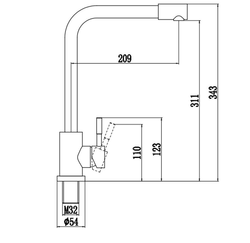 FS26129 (Смеситель для мойки) Сатин